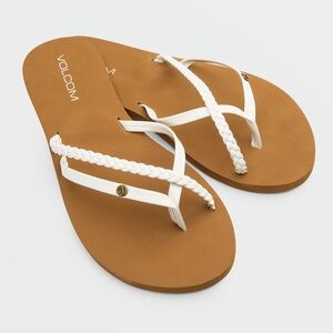 Volcom Women's Braided White and Tan Sandals